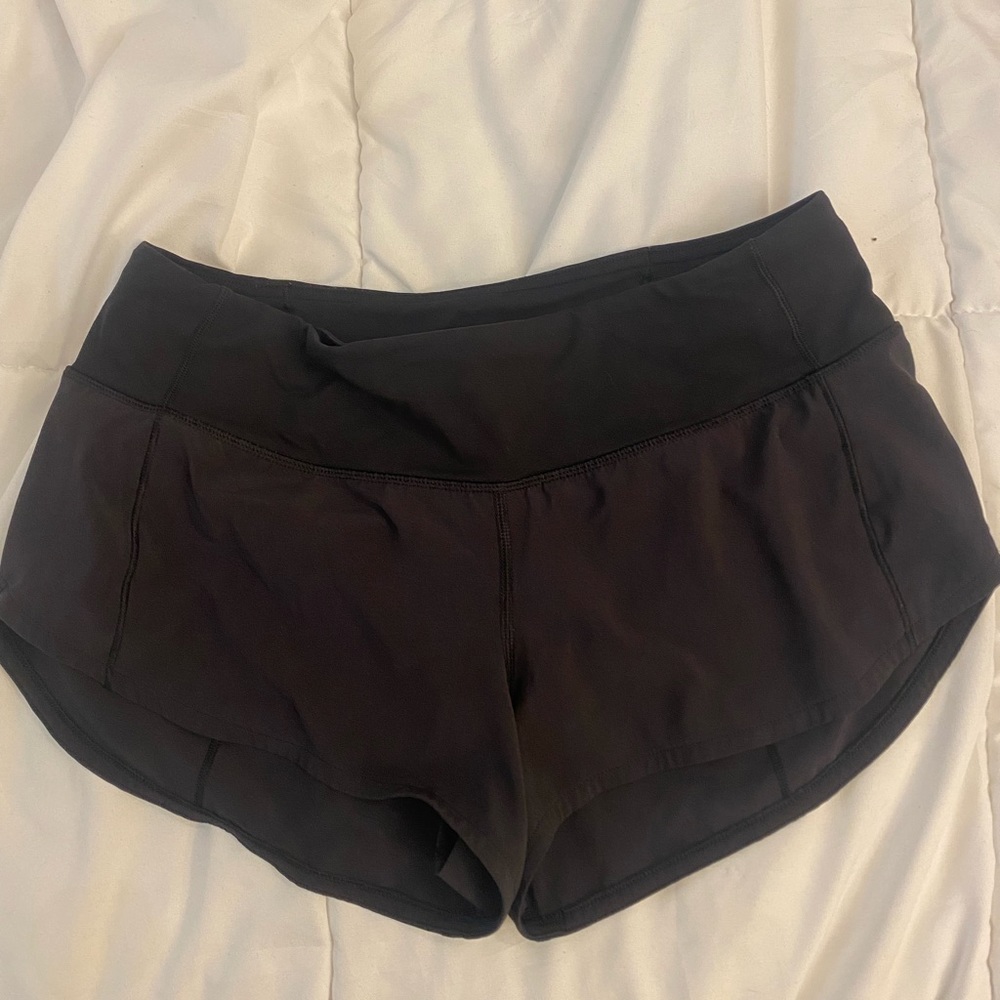 Lululemon black speed up shorts
